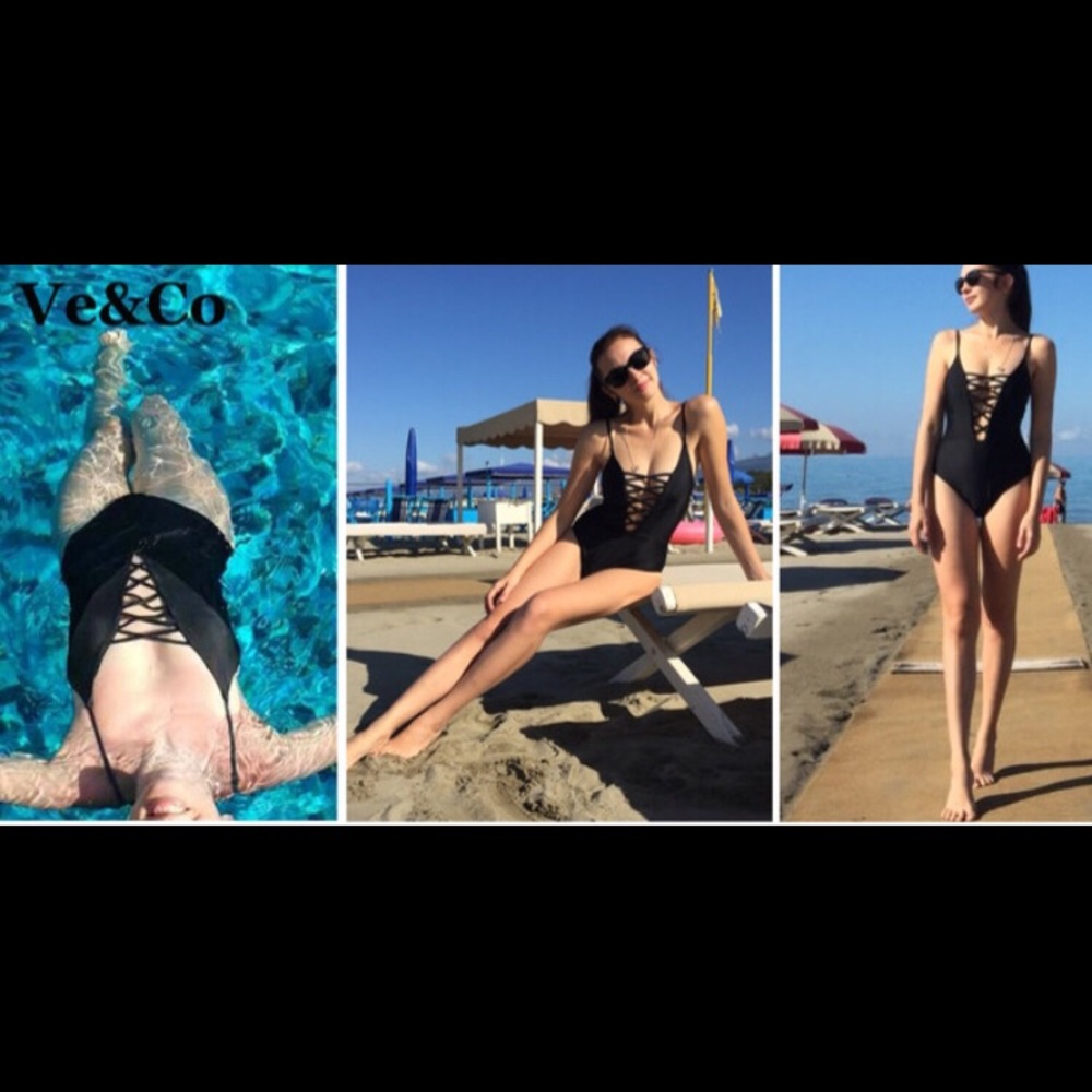 Ve & Co Black One Piece Bathing Suit / Swim Suit S